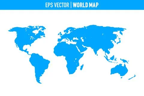 World map vector, isolated on white background. Flat Earth, gray map template Stock Illustration