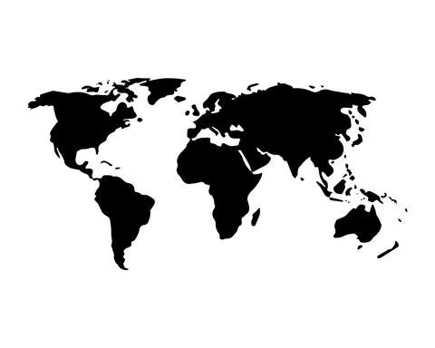 World map vector, isolated on white background. Flat Earth, map template for  Stock Illustration