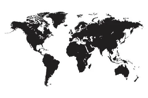 World map vector isolated. World political map. Flat earth vector illustratio Stock Illustration