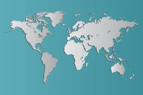 World map vector isolated. World political map. Flat earth vector illustratio Stock Illustration