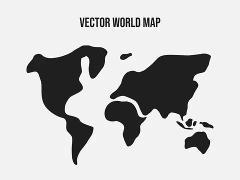 World Map Vector. Simple Grey World Globe Map Vector Illustration. World Ma.. Stock Illustration