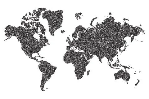 World map vector on white background. Dotted world map Stock Illustration