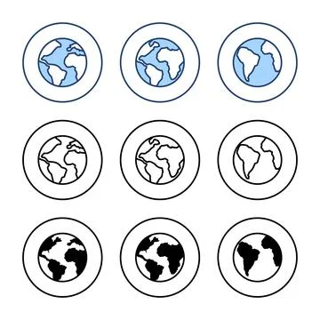 World map vector. Worldmap sign and symbol. Globe icon Illustrazione stock