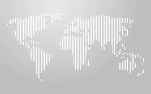 World map vertical lines Stock Illustration