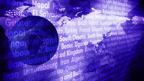 World map visual representation of countries of world showcasing their names Stock Footage 271143468