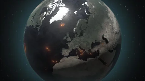 World map of a volcanic eruption Stock-Footage 260406893