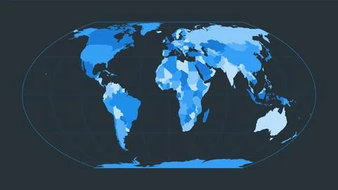 World Map. Wagner IV projection. Futuristic world illustration for your inf.. Stock Illustration