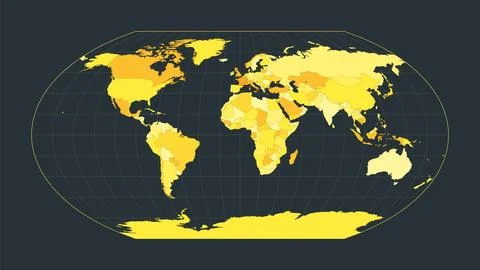 World Map. Wagner VI projection. Futuristic world illustration for your inf.. Stock Illustration