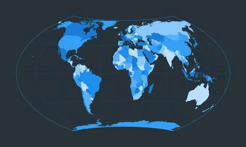 World Map. Wagner VII projection. Futuristic world illustration for your in.. Stock Illustration