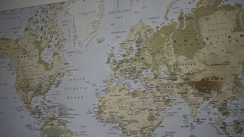 World map on the wall. Stock Footage 122202048