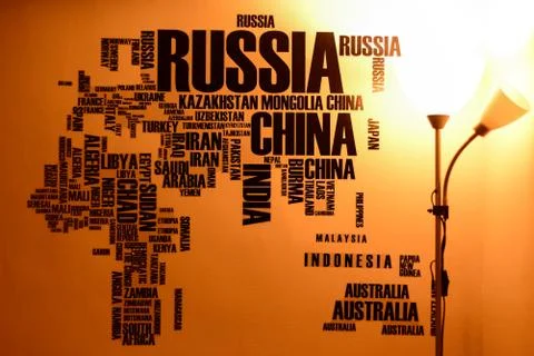 World map wall sticker texture template background Stock Photos