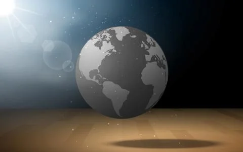 World map whit spotlight on the stage Stock Illustration