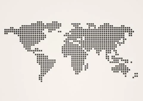 World map white and gray Stock Illustration