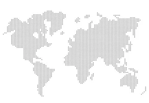World map on white background. Schematic vector illustration Stock Illustration