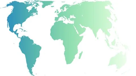 World Map with White Background Vector Stock Illustration