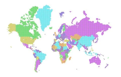 World map on white background. World map template with continents Stock Illustration