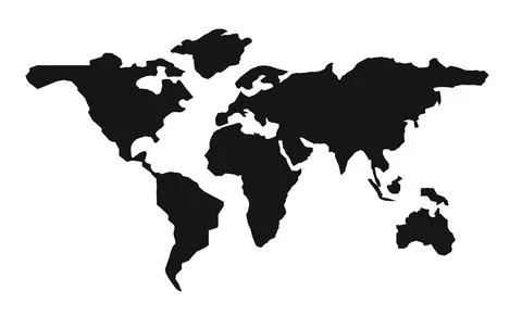 World map on white background. World map template with continents, North and Stock Illustration