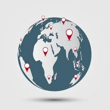 World map on white background.vector illustration Stock Illustration