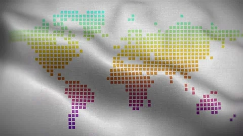 World Map White Color Rainbow 01 Flag Loop Background 4K Video stock 148105351