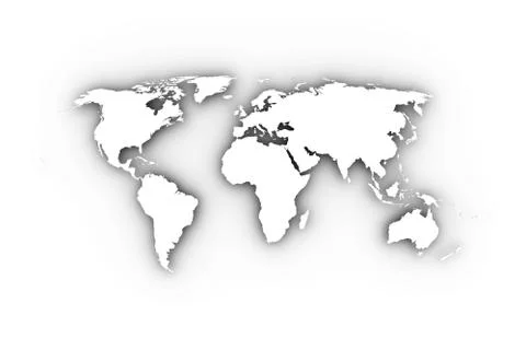 World map in white Illustrazione stock