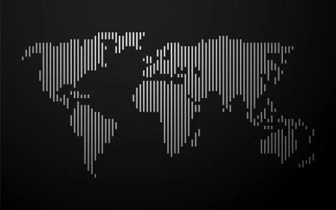 World map of white lines Stock Illustration