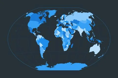 World Map. Winkel tripel projection. Futuristic world illustration for your.. イラスト素材