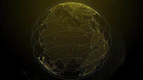 World Map Yellow Background Stock Footage 344000160