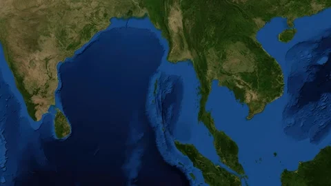 World Map Zoom Animation to Rayong Thailand Location Pin Stock Footage 331345361