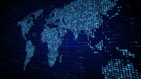 World map.Broadcast design. Vídeos de archivo 136194794