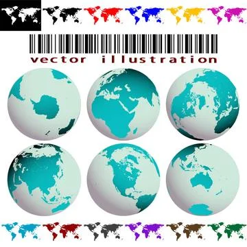 World maps and globes vector world maps and globes vector against white ba... Foto stock