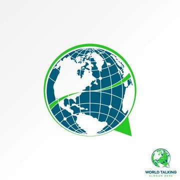 World maps place network talk chat symbol group text pointer speech Illustrazione stock