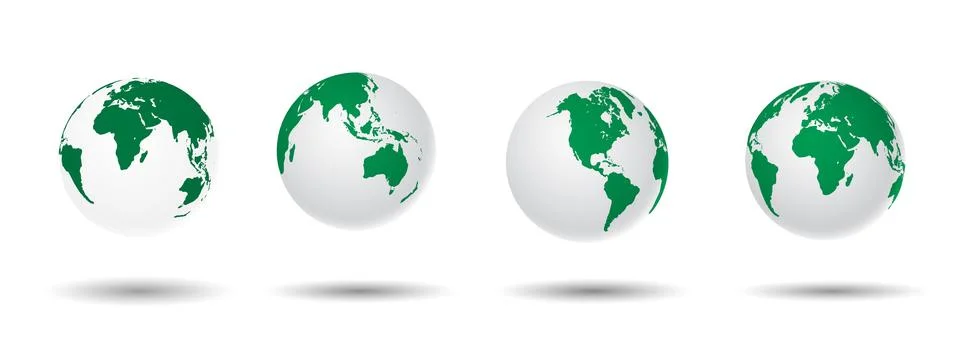 World maps realistic with shadow on transparent background. Stock Illustration