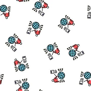 World market research presentation vector seamless pattern 스톡 일러스트