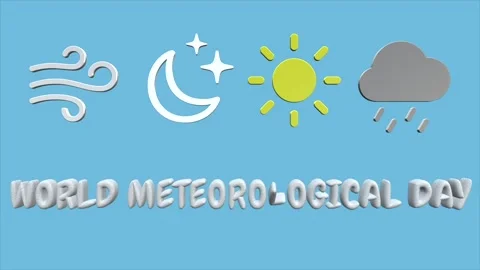 World meteorological day animation Stock Footage 327046885