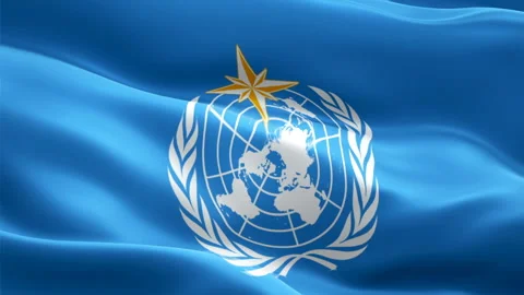 World Meteorological Organization flag. 3d World Meteorological Organization Stock Footage 169985889