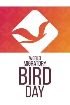 World Migratory Bird Day. Vector illustration. Holiday poster. Illustrazione stock