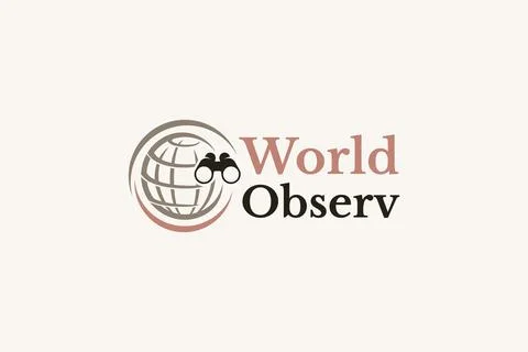 World Mission logo design vector. Globe and binocular symbol template. Stock Illustration