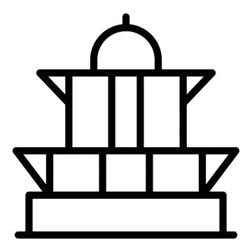World monument icon outline vector. City house Stock Illustration