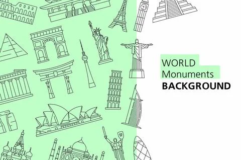 World Monuments background Stock-Illustration
