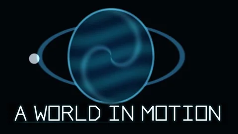 A World in Motion Orbital Text Animation 動画素材 342710971