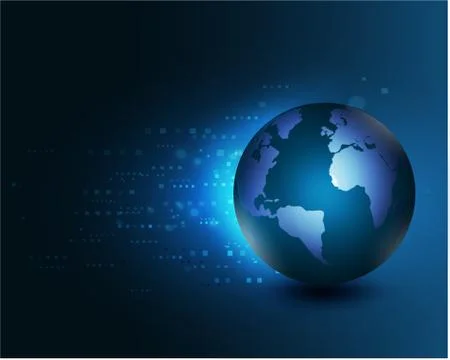 World moving concept on the digital technology background, vector illustration Stock Illustration