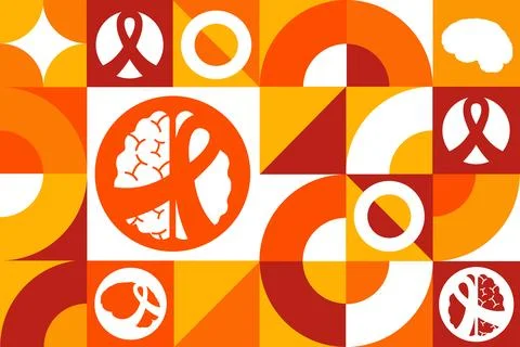 World Multiple Sclerosis Day. May 30. Seamless geometric pattern. Template for 스톡 일러스트