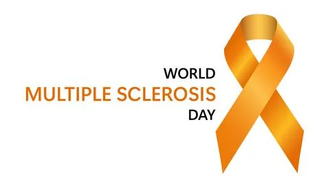 World Multiple Sclerosis Day. Orange Awareness ribbon. Raising awareness of Worl Stock Illustration