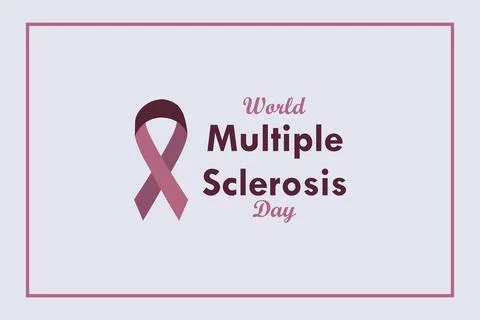 World Multiple Sclerosis day symbol. Ribbon sign on background Stock Illustration