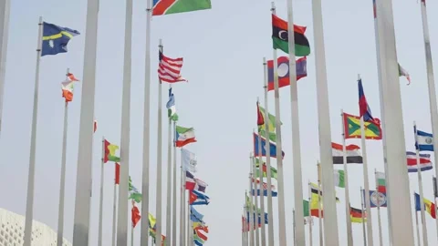World national flags 스톡 동영상 240162562