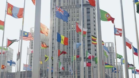World national flags 스톡 동영상 240162714