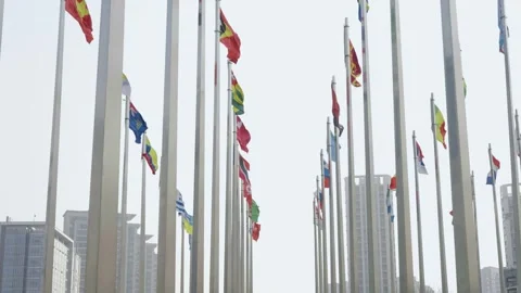 World national flags 스톡 동영상 240162755