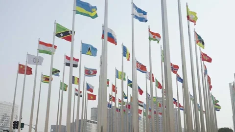 World national flags 스톡 동영상 240163307