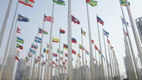 World national flags 스톡 동영상 240163382
