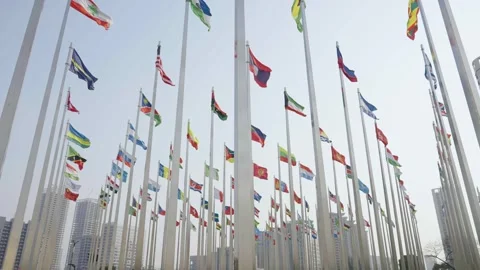 World national flags 스톡 동영상 240163462